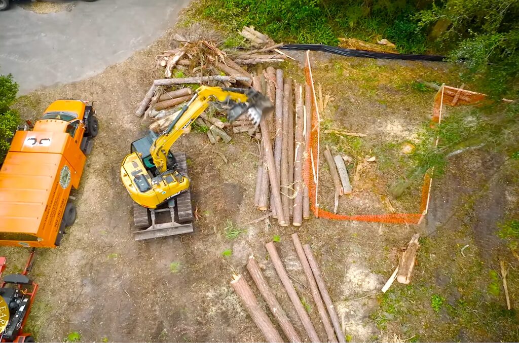 Southern Earthworks land clearing from overhead